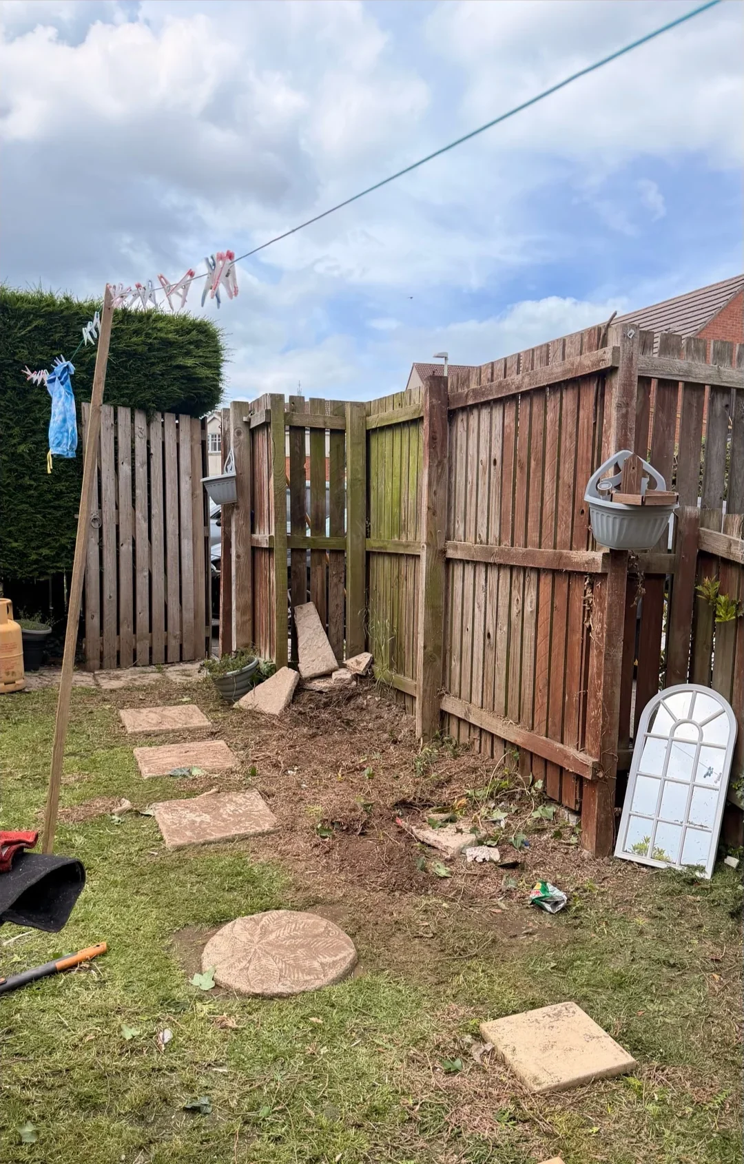 The same garden position after Sharp Hedges removed the large hedge plant
